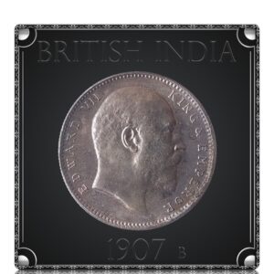 1907  1 Rupee Silver Coin British India King Edward VII Bombay Mint – RARE