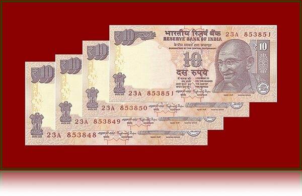 10 Rupee UNC Notes Series Collection Get 4 Notes