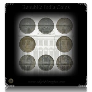 Old Republic Indian 50 Paise Coins - UGET - 8 Coins