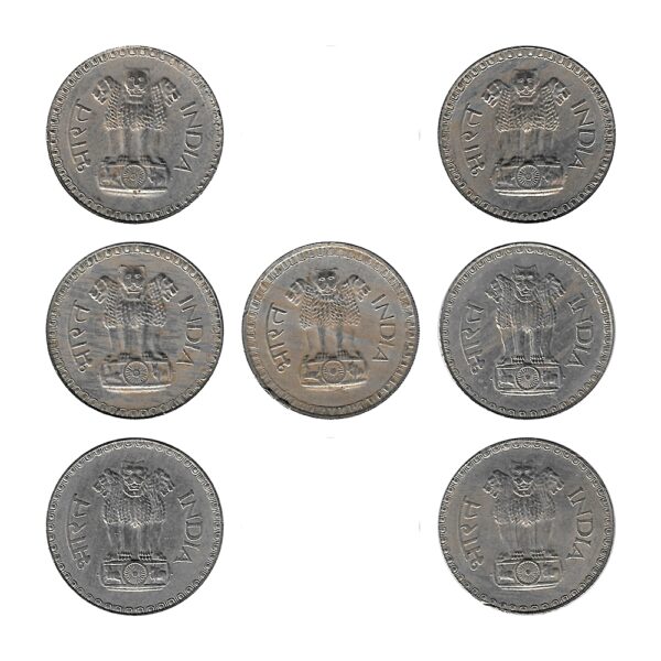 1975 1976 1977 1978 1979 1980 1981 1 Rupee Coin Republic India Bombay Mint – 5 Coins
