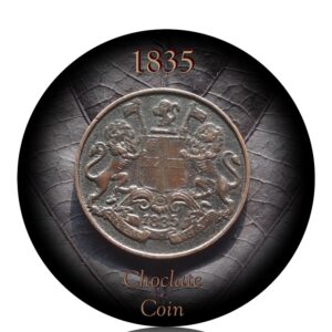 1835 1/4 Quarter Anna East India company - Chocolate Coin 
