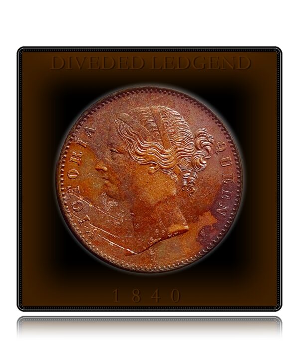 1840 Divided Legend 1 Rupee Coin British India Queen Victoria - Rarest Punch Mark - Worth Buy