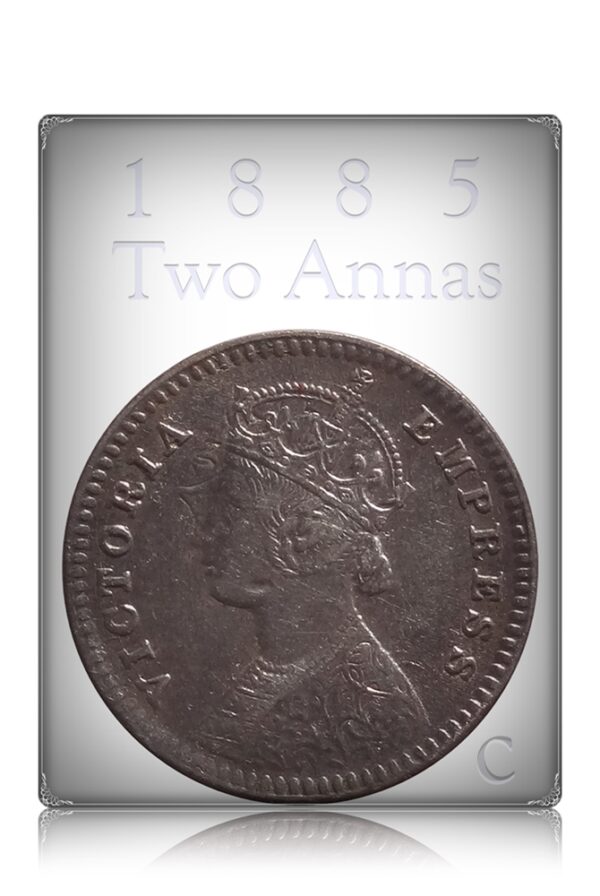 1885 2 Annas Silver Coin British India Queen Victoria Empress - Best Buy