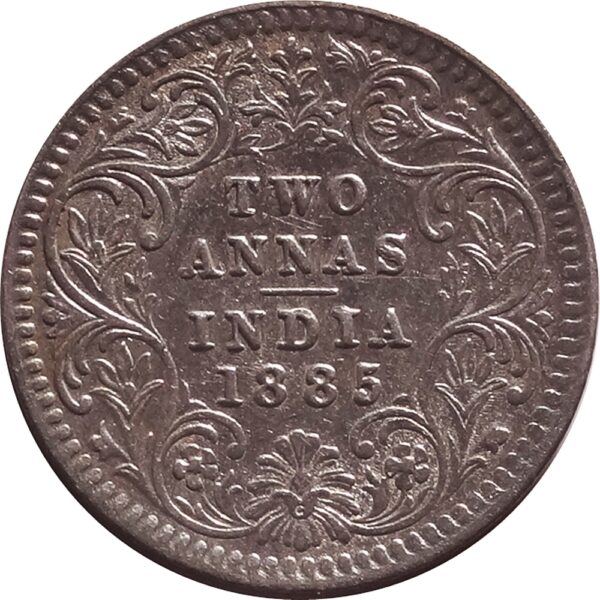 1885 2 Annas Silver Coin British India Queen Victoria Empress - Best Buy