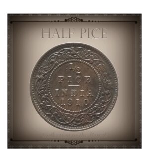 1910 1/2 Half Pice British India King Edward VII Calcutta Mint