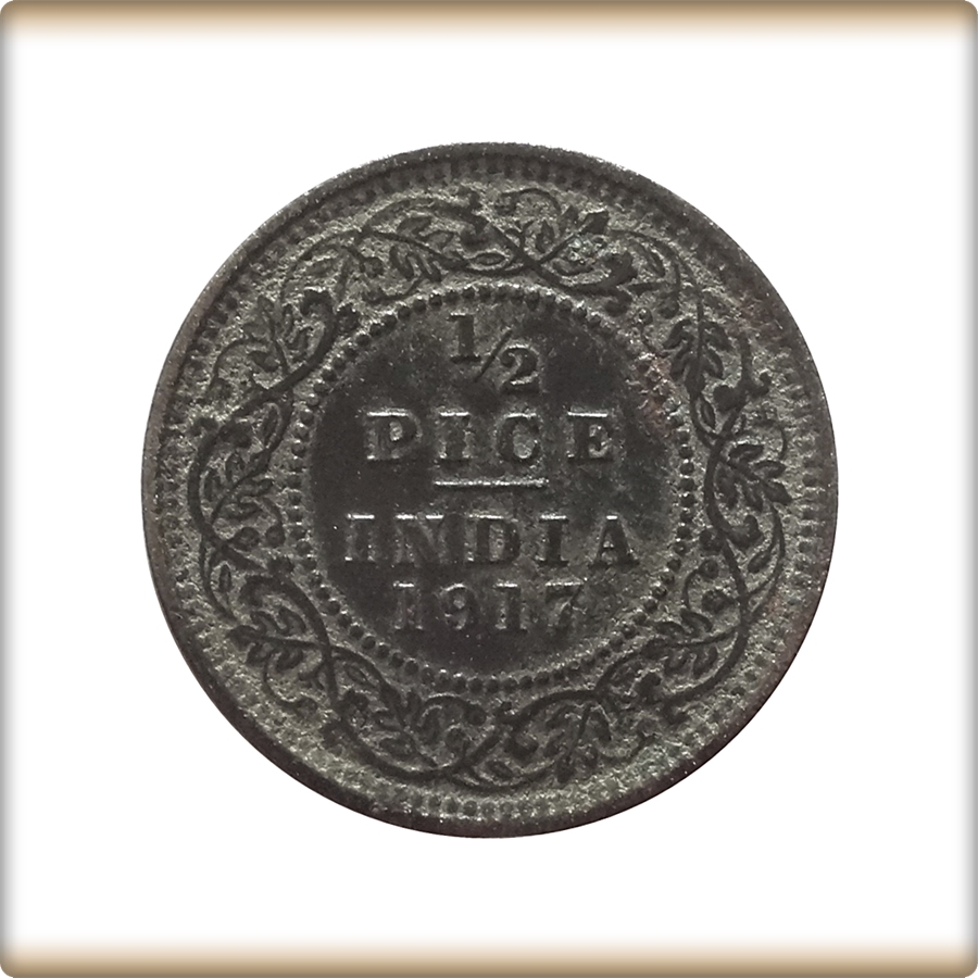 1917 1/2 Half Pice British India King Geroge V - Best Buy