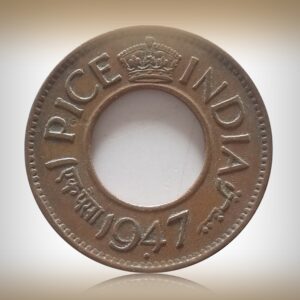 1947 1 Pice Hole Coin King George VI