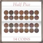 1939 1/2 Half Pice Coin King George VI Calcutta & Bombay Mint - 14 Coins