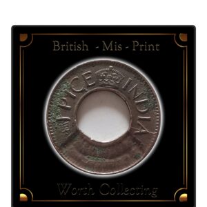 British India 1 Pice Die Error Coin
