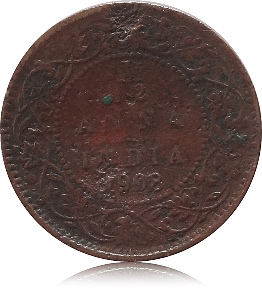 1908 1/12 Twelve Anna British India King Edward VII Calcutta Mint