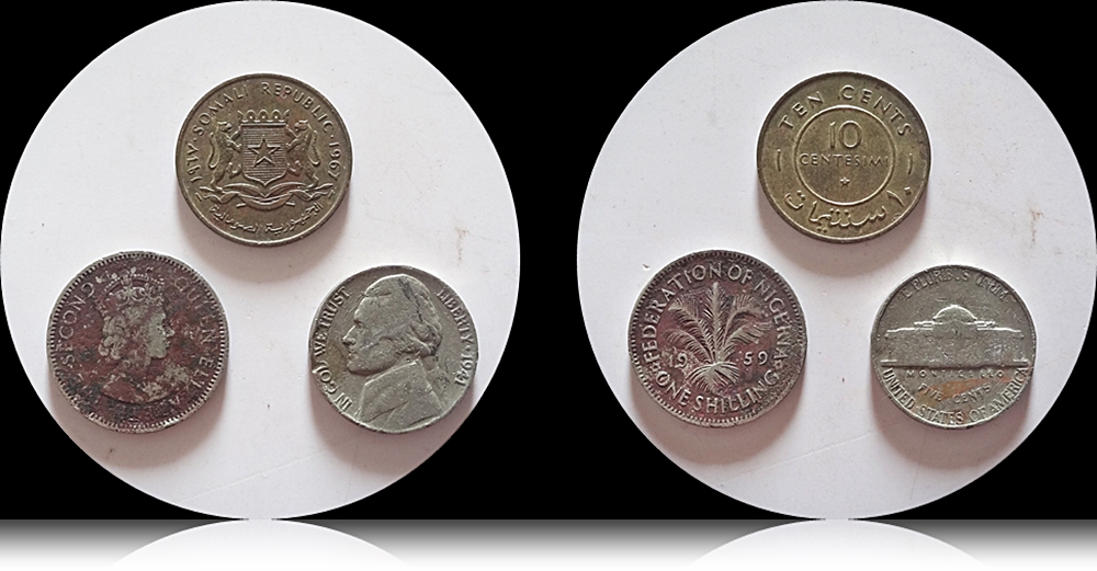 1967 Somali Republic 10 Cents 1959 1 Shilling & 1941 Liberty Coin