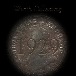 1929 2 Annas Coin British India King George V Calcutta Mint