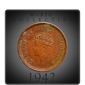 1942  1/12 Twelve Anna Coin British India King George VI
