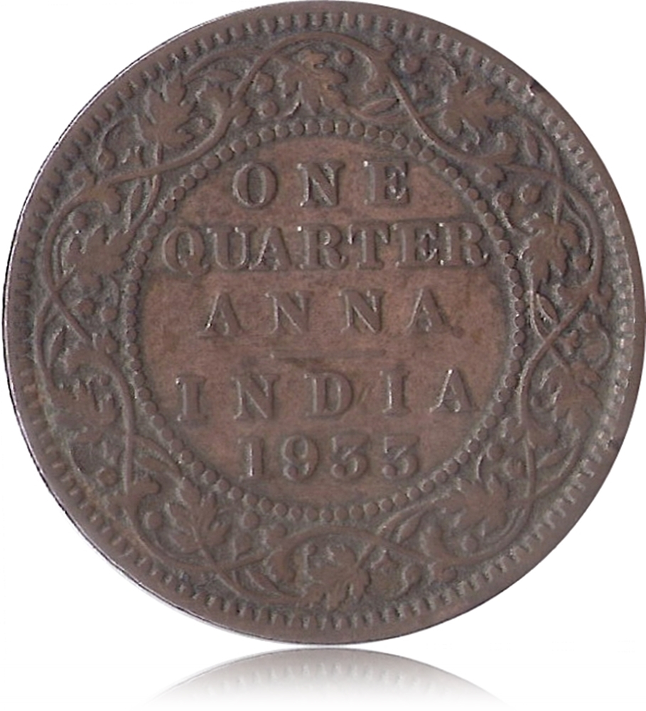 1933 1/4 Quarter Anna British India King George V Calcutta Mint - Best Buy