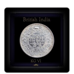 1938 1/2 Half Rupee Silver Coin British India King George VI Bombay Mint