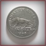 1946 1/4 Quarter Rupee British India King George VI Bombay Mint