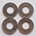 1945 1 pice George VI Bombay & Calcutta Mint - 4 coins