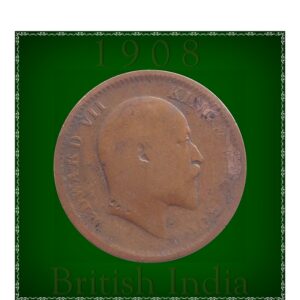 1908 1/4 Quarter Anna King Edward VII Calcutta Mint