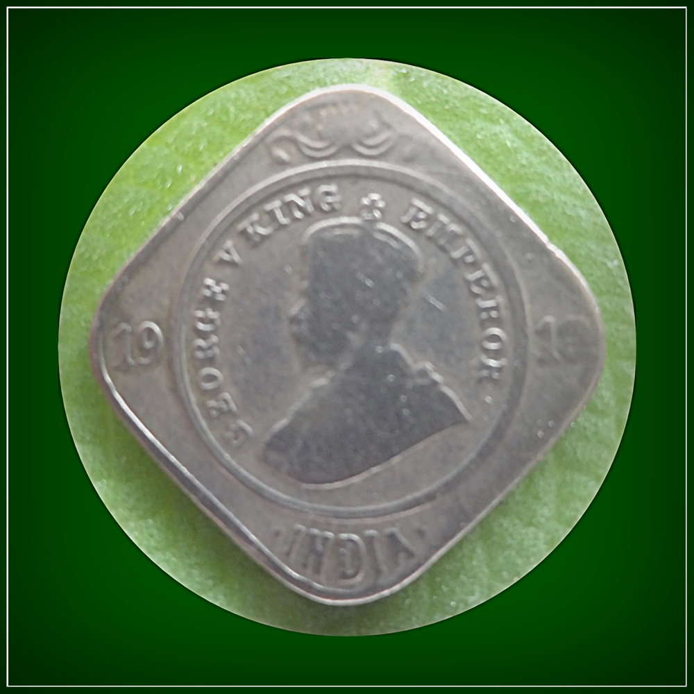 1918 2 Annas British India King George V copper Nickel - Calcutta Mint - Worth Collecting S MARK
