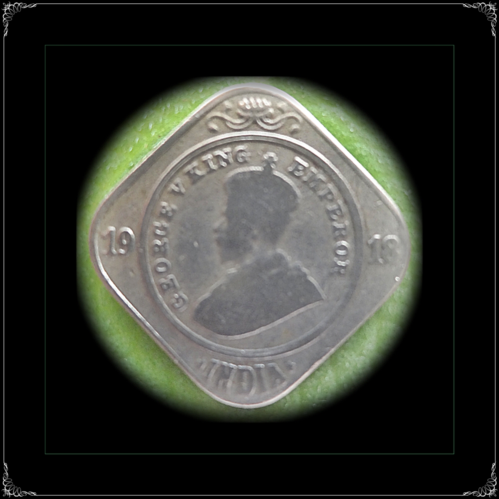 1918 2 Annas British India King George V copper Nickel - Bombay Mint