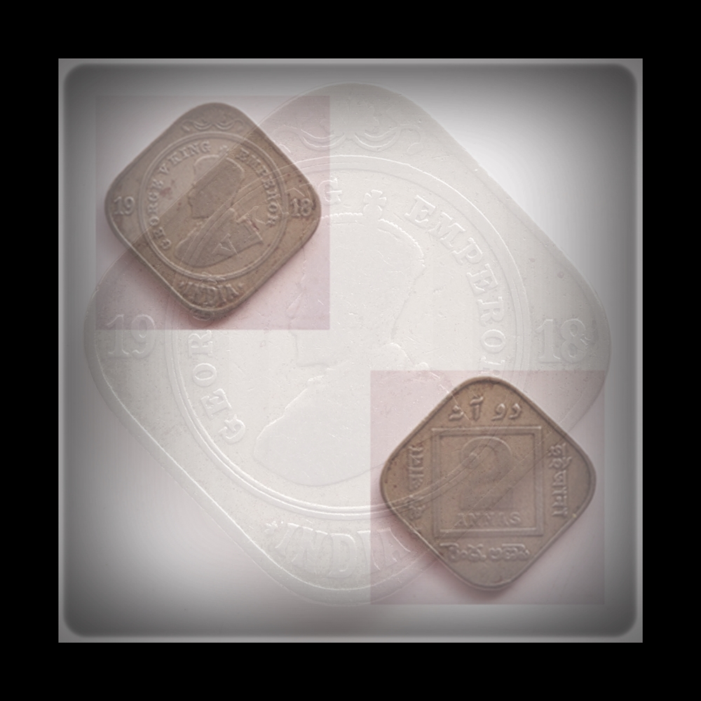 1918 2 Annas British India King George V copper Nickel - Calcutta Mint - Worth Collecting S MARK