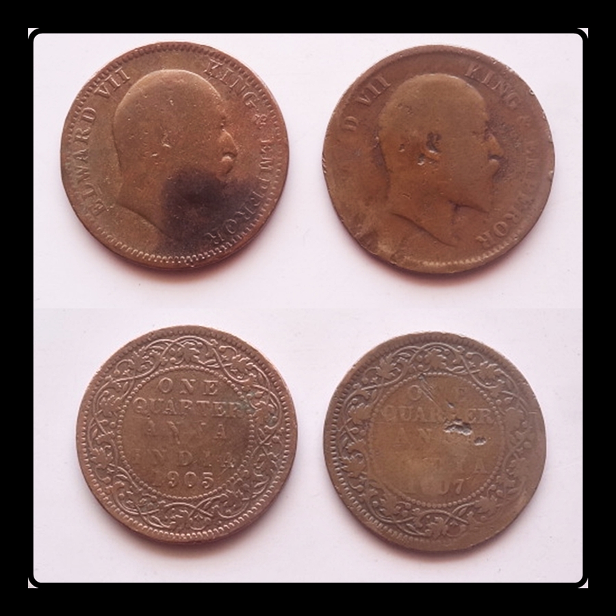 1905 1907 1/4 Quarter Anna British India King Edward VII - Best buy