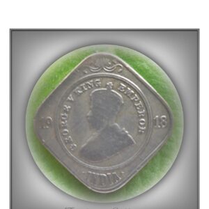 1918 2 Annas British India King George V copper Nickel