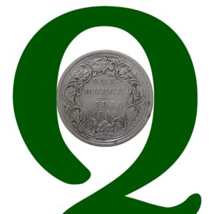 1862  1 Rupee Silver RARE Coin Queen Victoria 