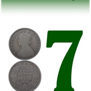 1887 1/2 Half Rupee British India Queen Victoria Calcutta Mint Incused
