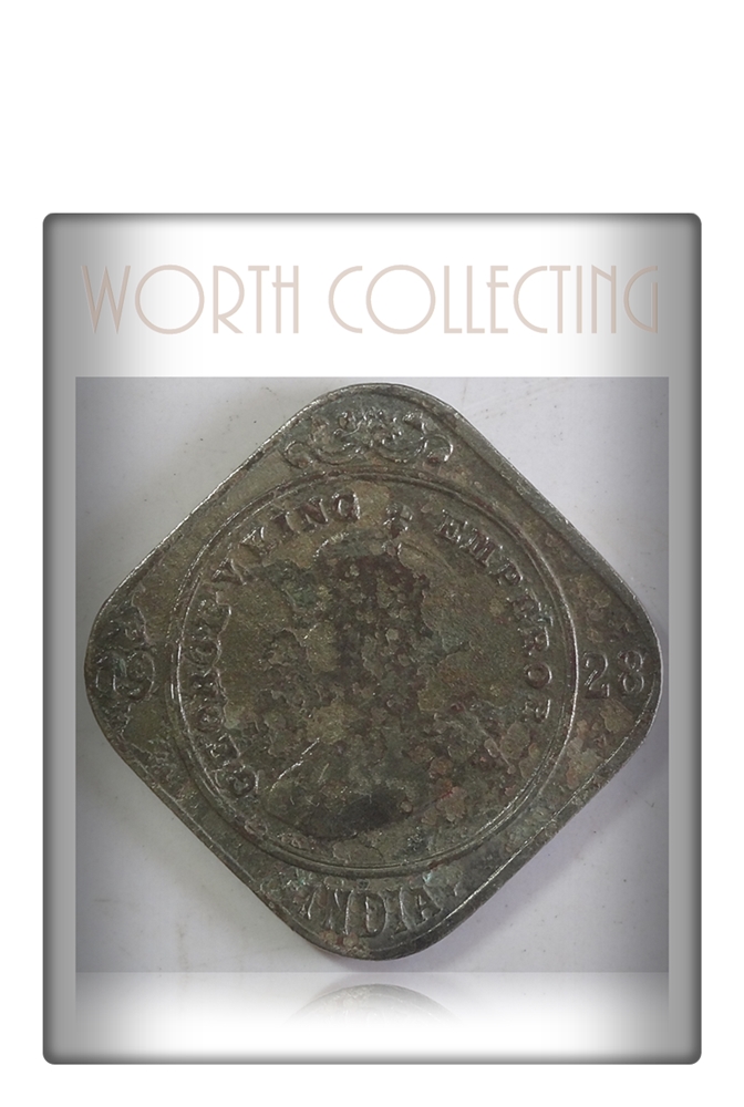 1928 Two Annas Coin British India King George V Bombay Mint