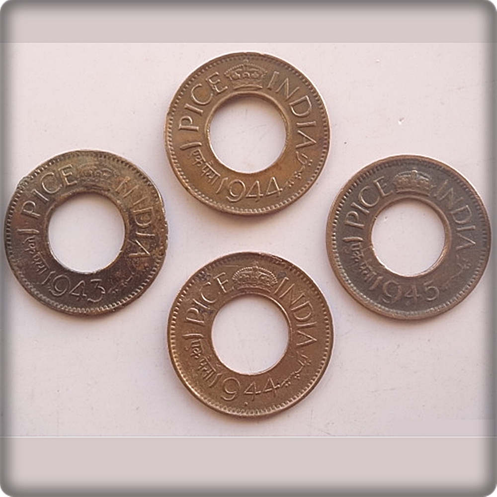 1943 1944 1945 - 1 pice 4 coins - Best Buy Worth Buying Calcutta & Bombay mints
