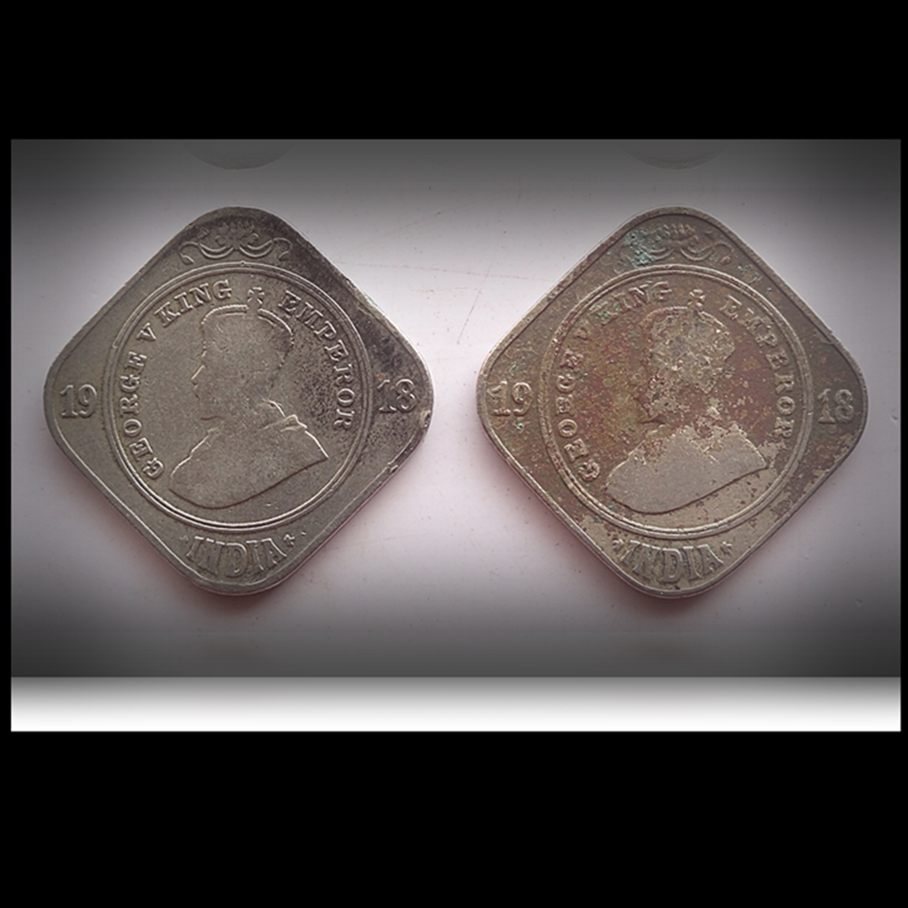 1918 2 Annas British India King George V copper Nickel – Calcutta & Bombay Mint – Worth Collecting