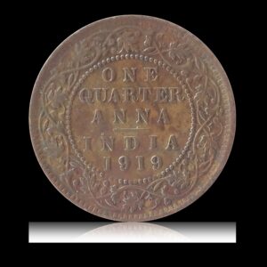 1919  1/4  Quarter Anna  King George V Calcutta Mint  