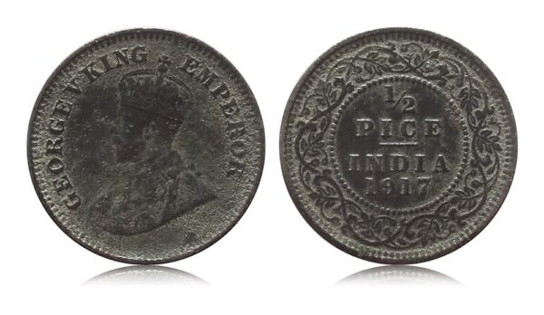 1917 1/2 Pice British India King Geroge V