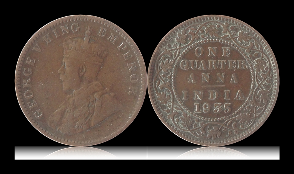 1935 1/4 Quarter Anna British India King Goerge V Calcutta Mint - Best Buy