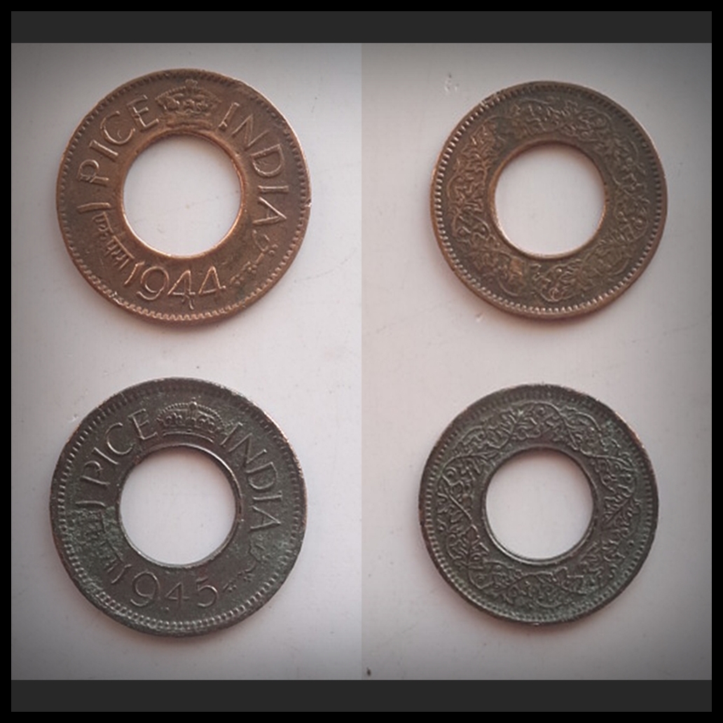 1944 1945 1 pice 2 coins - Best Buy Calcutta & Bombay Mints