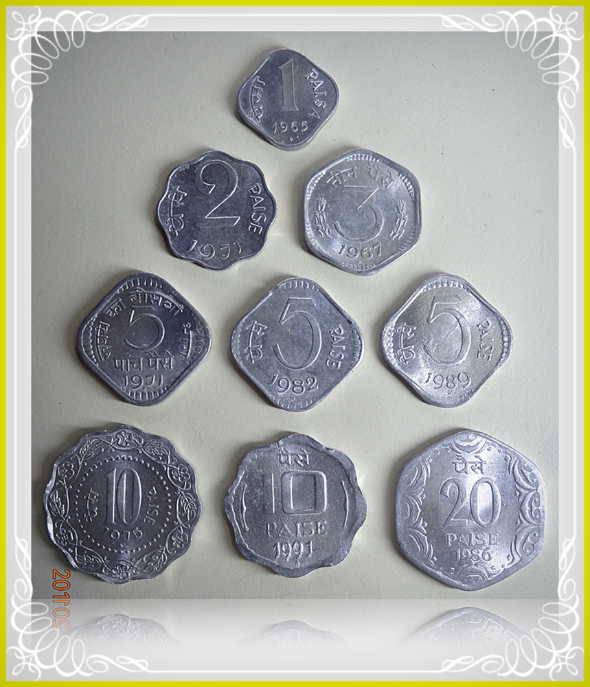 1965 1967 1971 1975 1982 1986 1989 1991 1 Paisa 2 Paise 3 Paise 5 Paise 10 Paise 20 Paise - AUNC 9 Coins