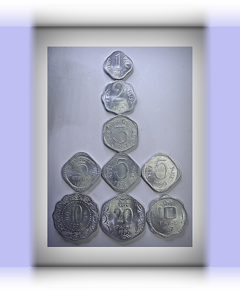 1965 1967 1973 1975 1978 1986 1987 1989 1 Paisa 2 Paise 3 Paise 5 Paise 10 Paise 20 Paise - 9 Coins