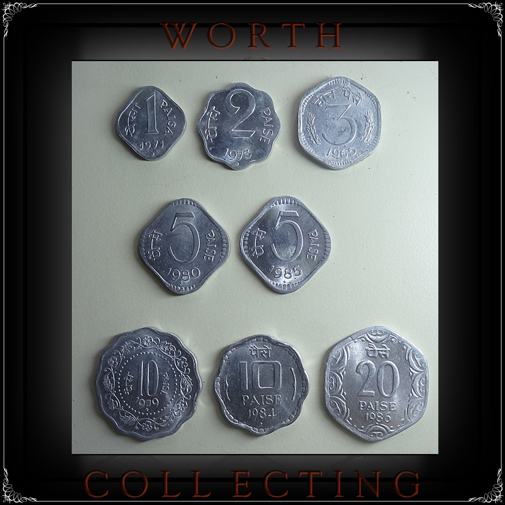 1965 1971 1973 1979 1980 1984 1985 1986 1 Paisa 2 Paise 3 Paise 5 Paise 10 Paise 20 Paise