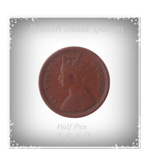 1862  1/2 Half Pice Coin Victoria Queen