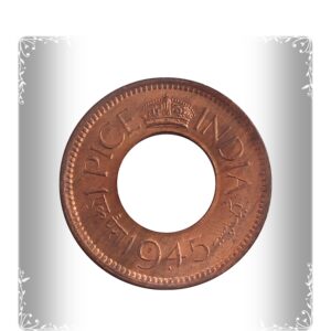 1945 1 Pice UNC Condition Hole Coin British India King George VI 