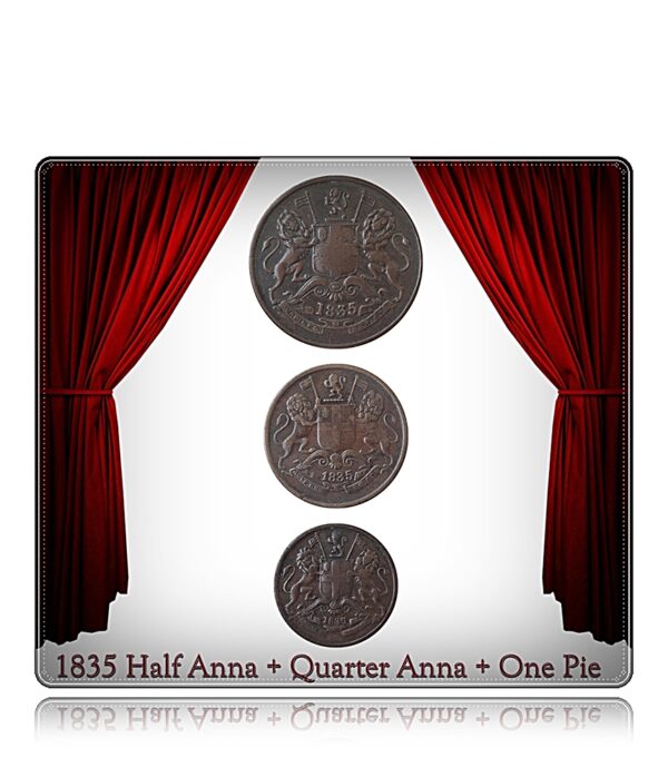 1835 Half Anna Quarter Anna 1 Pie