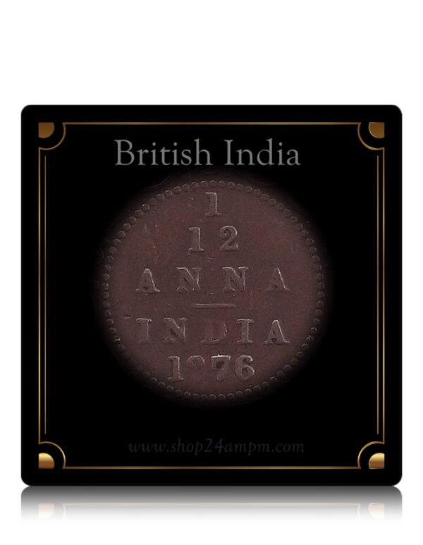 1876  1/12 Twelve Anna British India Queen Victoria 