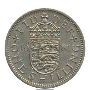 1961 One Shilling Coin Queen Elizabeth II