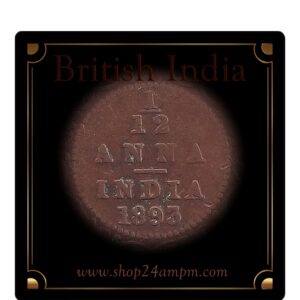 1893  1/12 Twelve Anna British India Queen Victoria