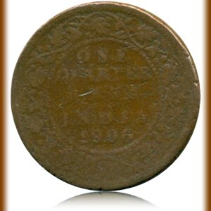 One Quarter Anna 1906 King Edward VII Calcutta Mint