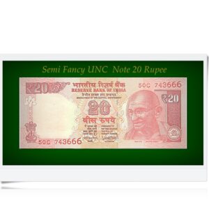 Semi Fancy UNC 20 Rupee Note E-50C 743666 20 Rupee Note Sign by Urjit Patel 2017Semi Fancy UNC 20 Rupee Note E-50C 743666 20 Rupee Note Sign by Urjit Patel 2017
