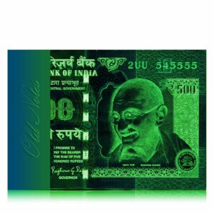 2015 Old 500 Rupee Note with fancy number 2UU 545555 E Inset Sign By Raghuram Ji Rajan Best Buy