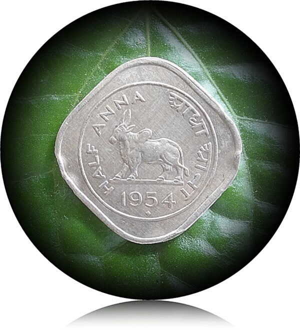 1954 Half Anna Bull Coin Best Value Online (O)