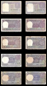 1 Rupee 10 notes O